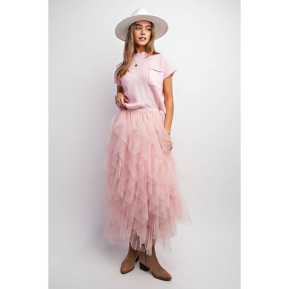 Wanderlust Tulle Maxi Skirt - pink