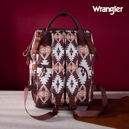 Wrangler® Aztec Callie Diaper Bag Backpack – Brown