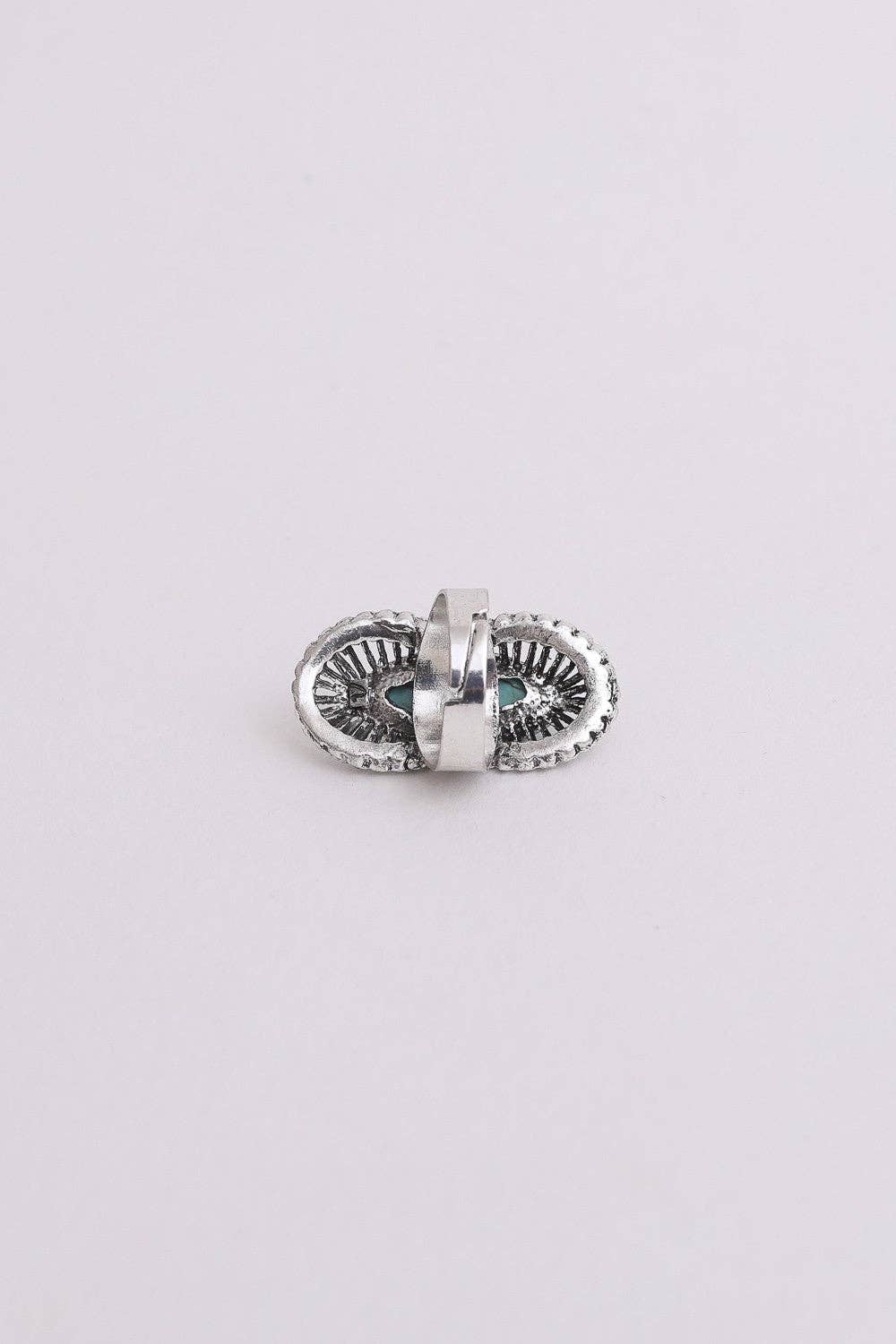 Three Bird Nest - Go West Adjustable Turquoise Ring - Silver