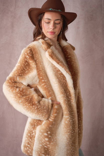 The Fawn & Fabulous Faux Fur Coat 🤎