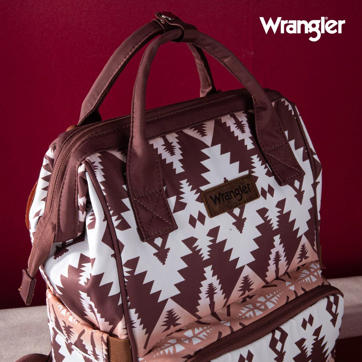 Wrangler® Aztec Callie Diaper Bag Backpack – Brown