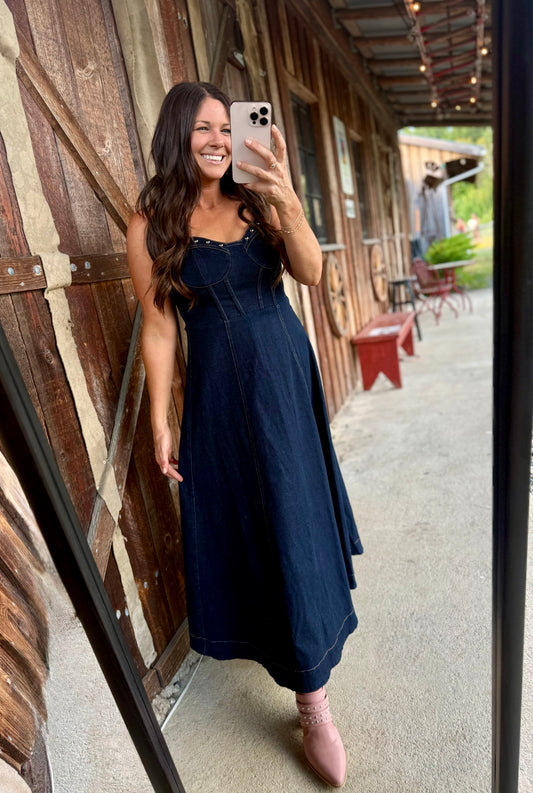 The Dark Horse Denim Midi Dress
