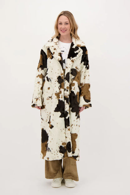 The “Moo” Faux Fur Full Length Coat