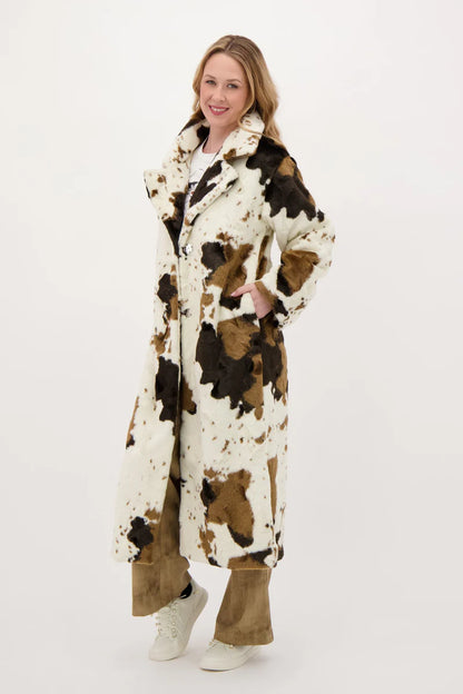 The “Moo” Faux Fur Full Length Coat