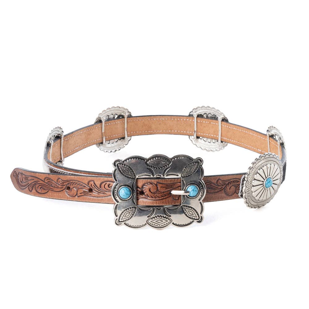 Floracrest Hairon Concho Belt