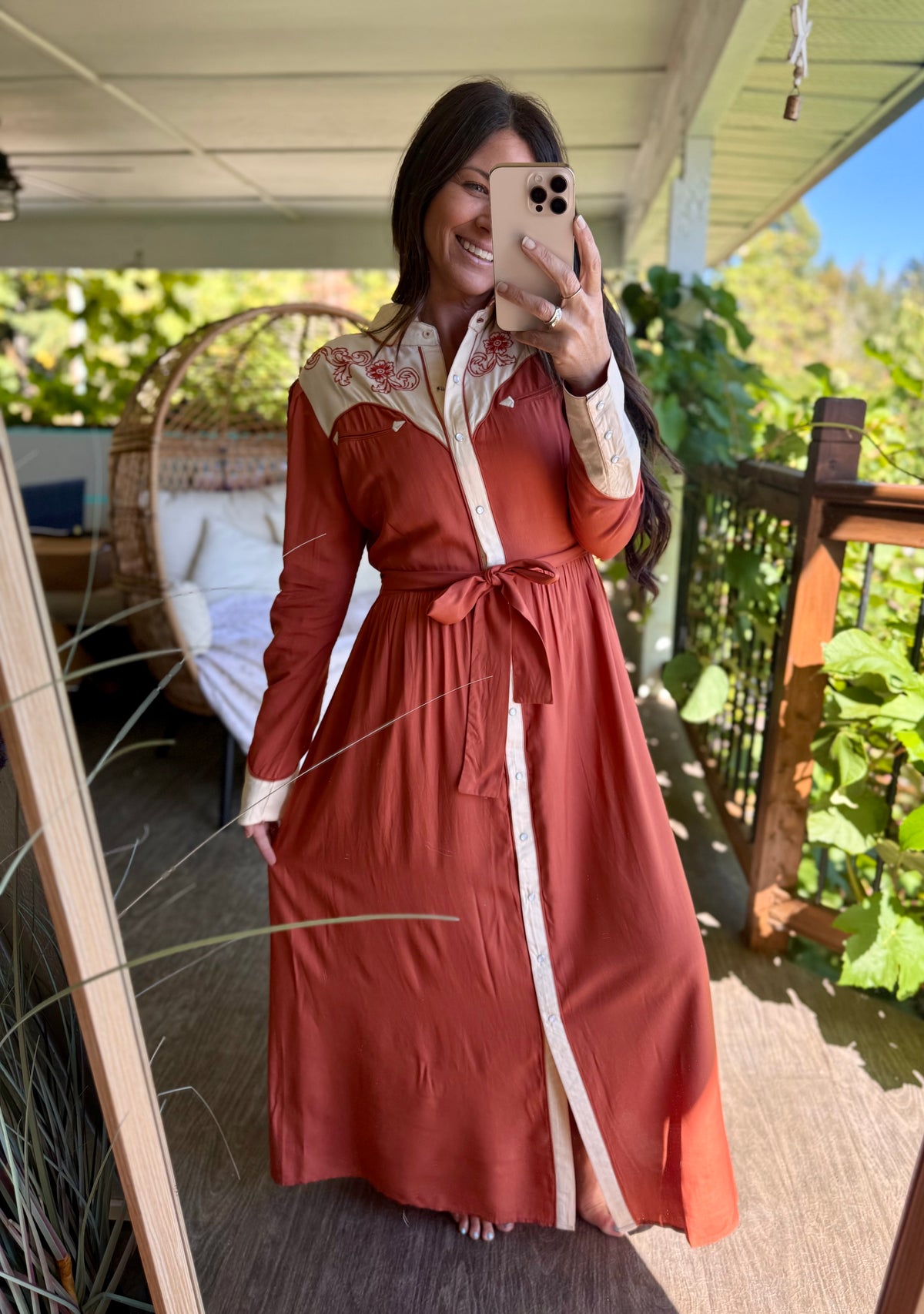 The Copper Canyon Western Maxi Dress by Panhandle🤎