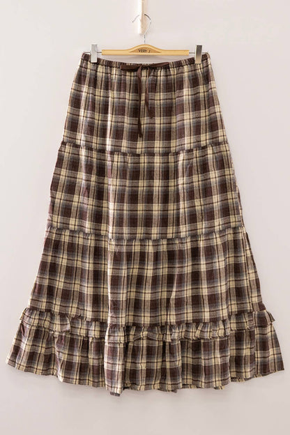 The Autumn Trails Plaid Maxi Skirt
