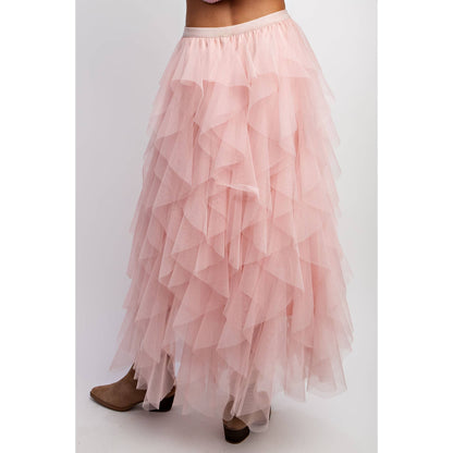 Wanderlust Tulle Maxi Skirt - pink