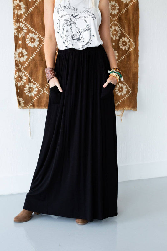 The Perfect Pocketed Maxi Skirt - Black by Three Birds Nest