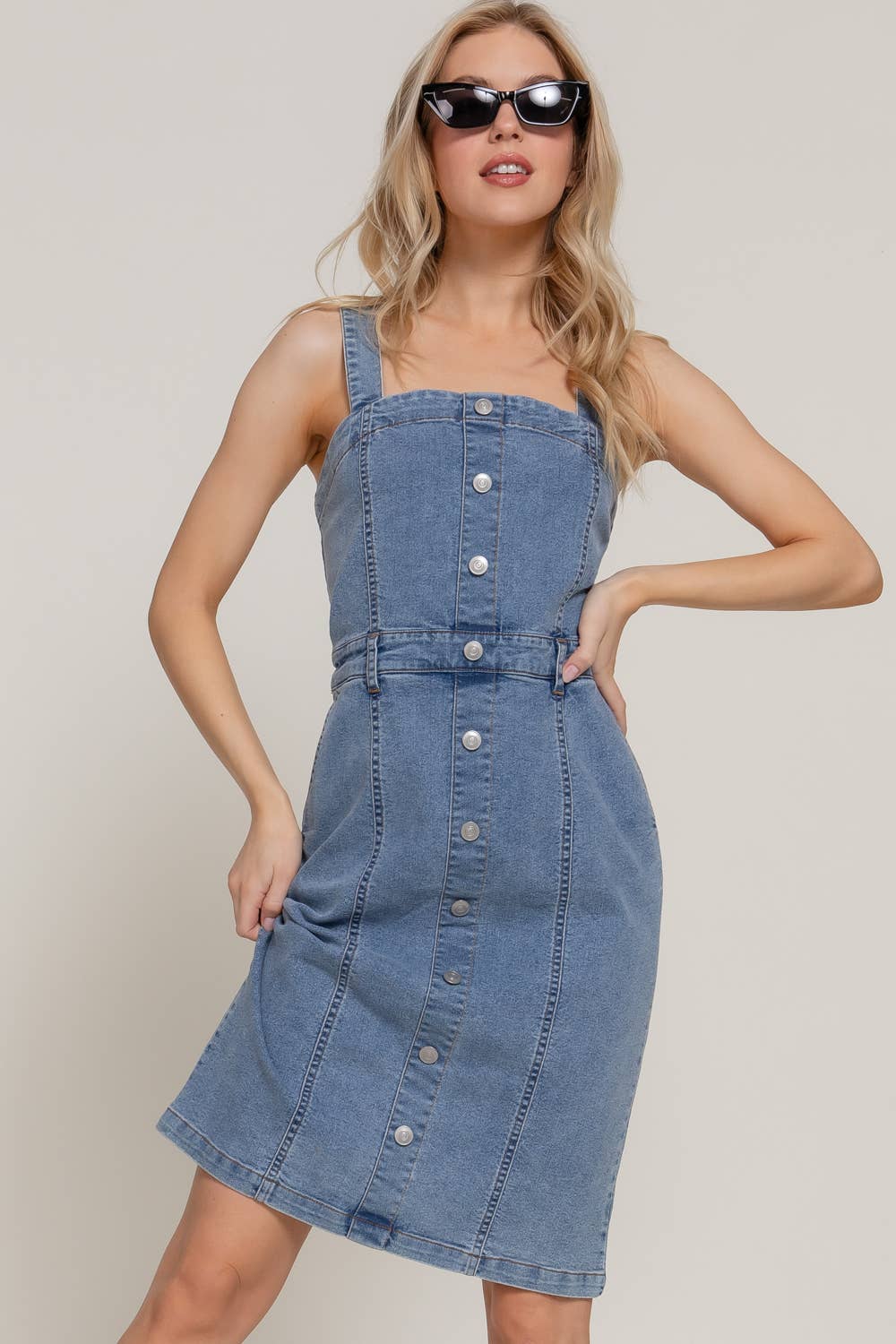 The Cassidy Button-Down Denim Dress