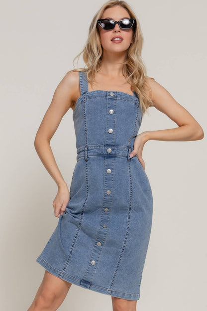 The Cassidy Button-Down Denim Dress
