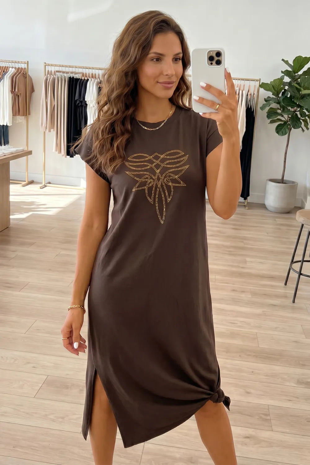 The Rhinestone Ranch Tshirt Midi Dress