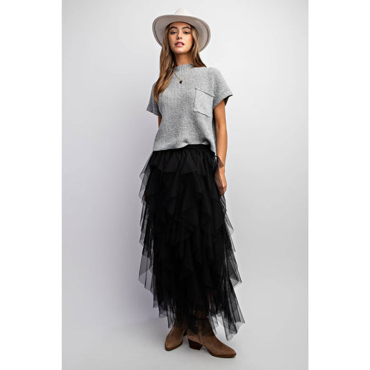 Wanderlust Tulle Maxi Skirt - black