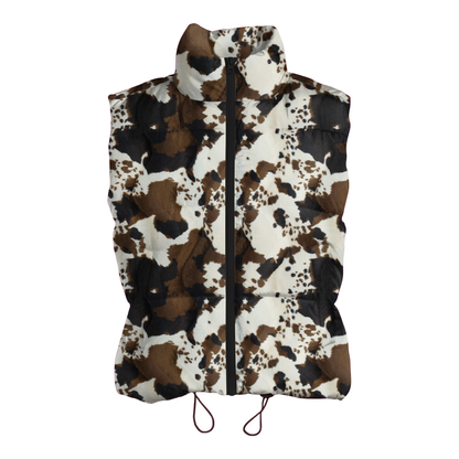 Brown and White Cowhide Vest