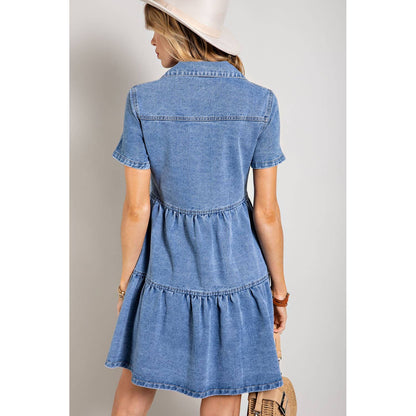 True Blue Denim Button Down Mini