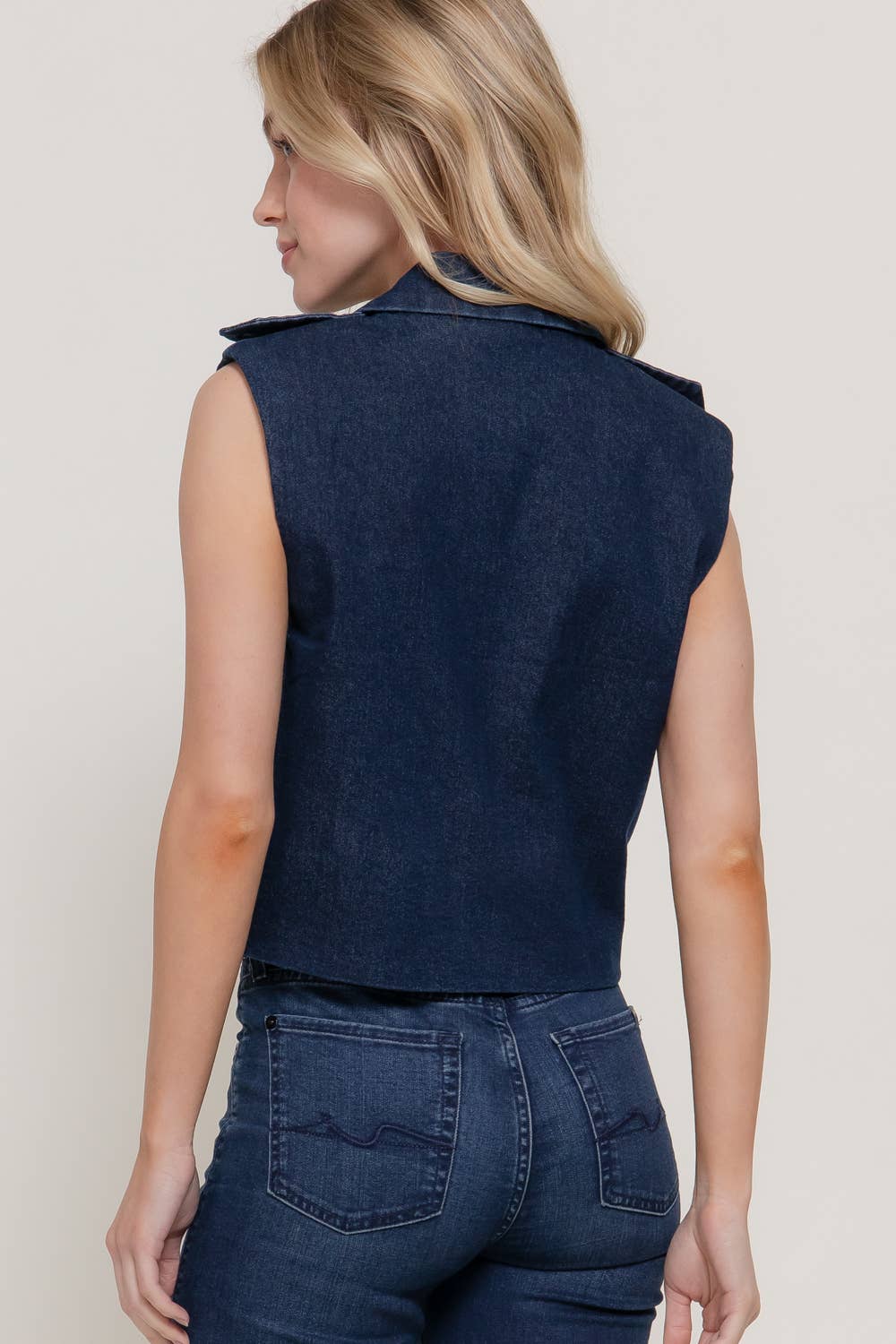 The Dakota Double-Breasted Denim Vest