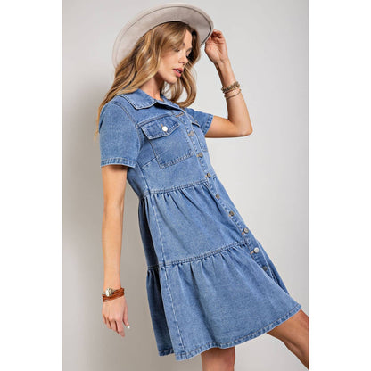 True Blue Denim Button Down Mini