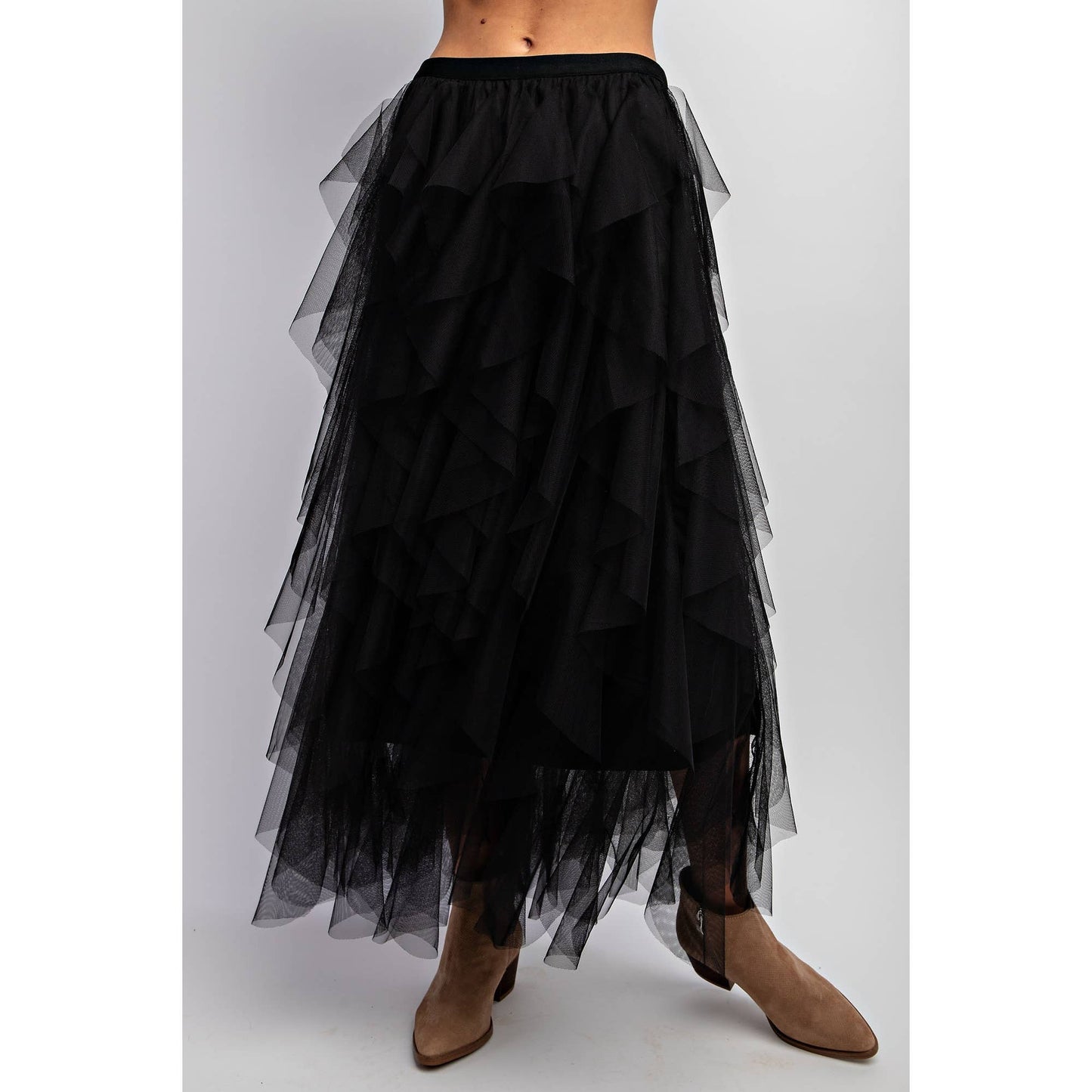 Wanderlust Tulle Maxi Skirt - black