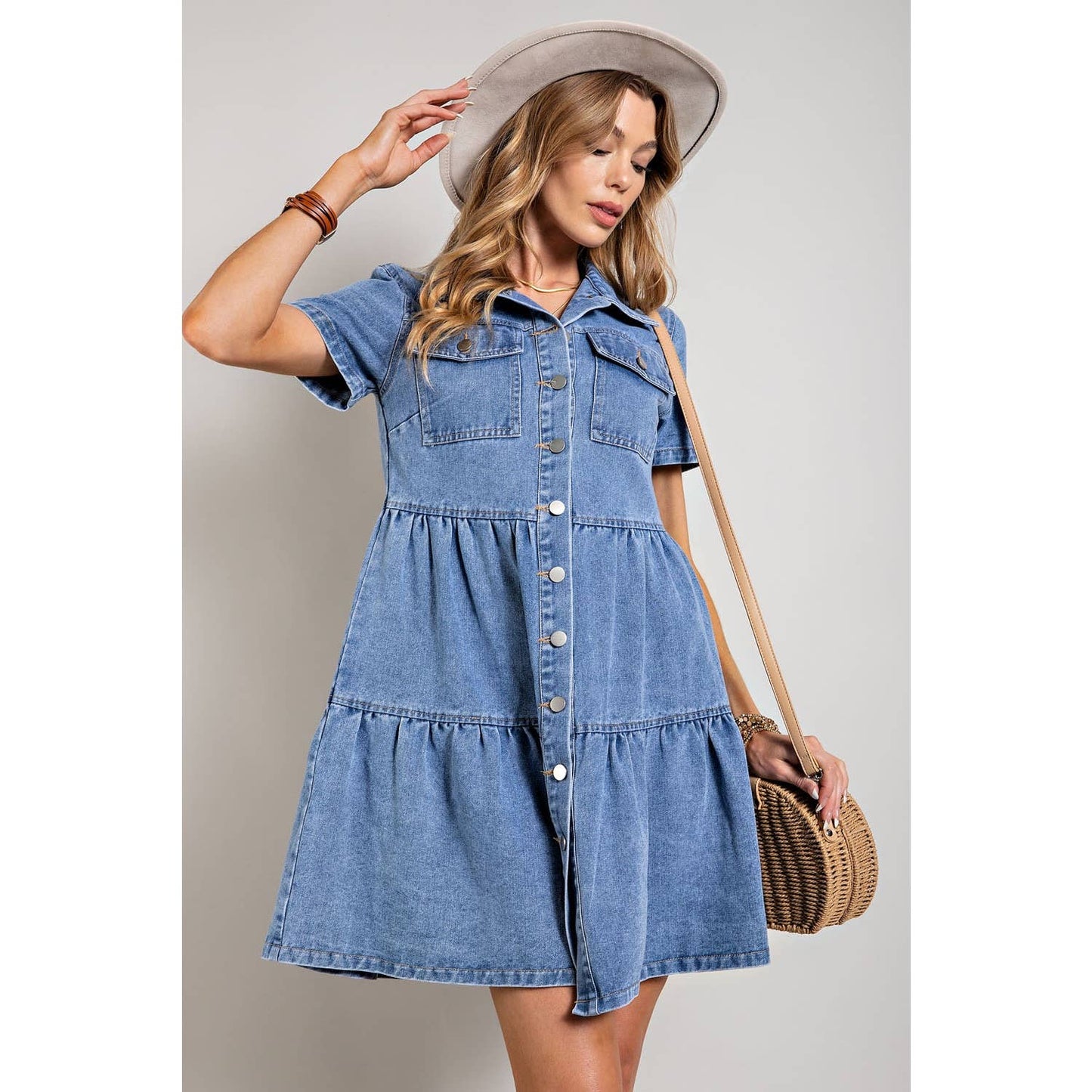 True Blue Denim Button Down Mini