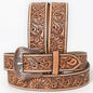 Hand Carved Western Leather Belt with Buckle