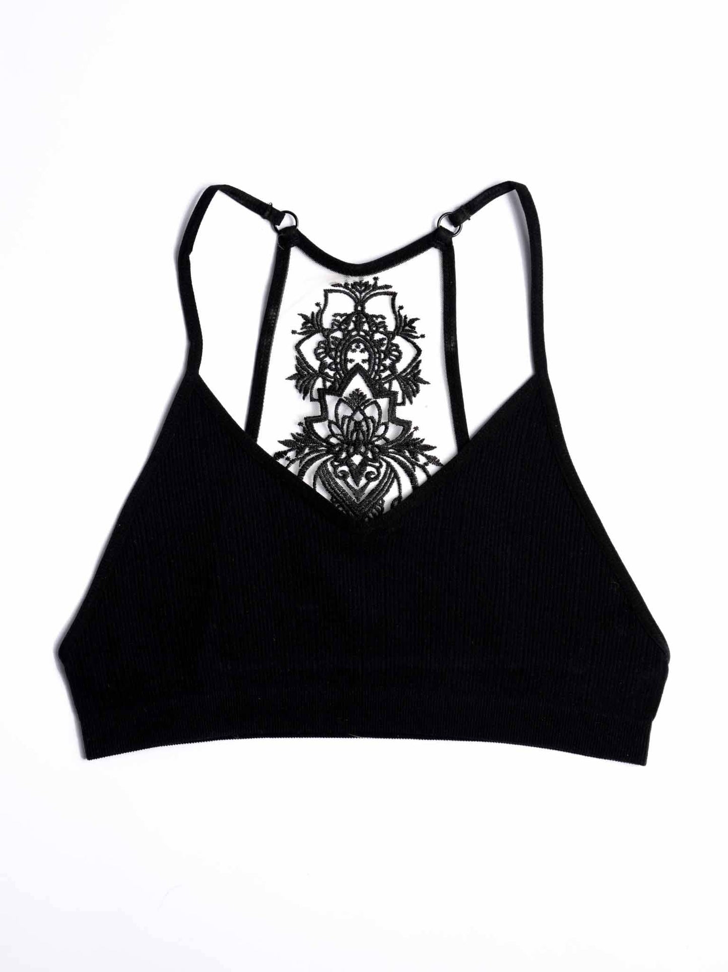 Three Bird Nest - Tattoo Bralette - Black