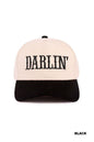 Darlin' Embroidered Two-tone Canvas Cotton Cap