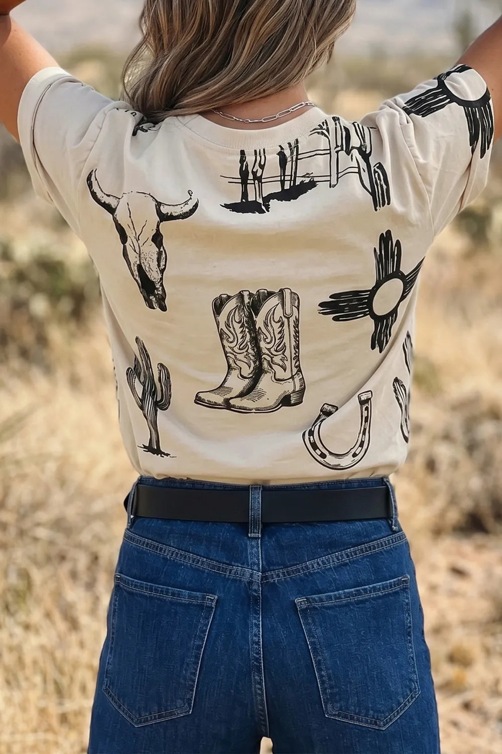 The Desert Sketch Puff Sleeve Tee