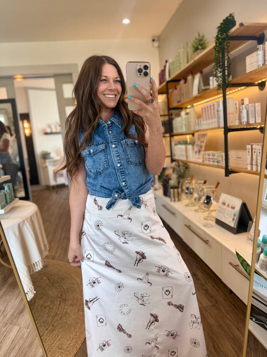 High Desert Denim Sleeveless Top