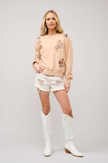 Rodeo Girls Western Embroidered Sweatshirt