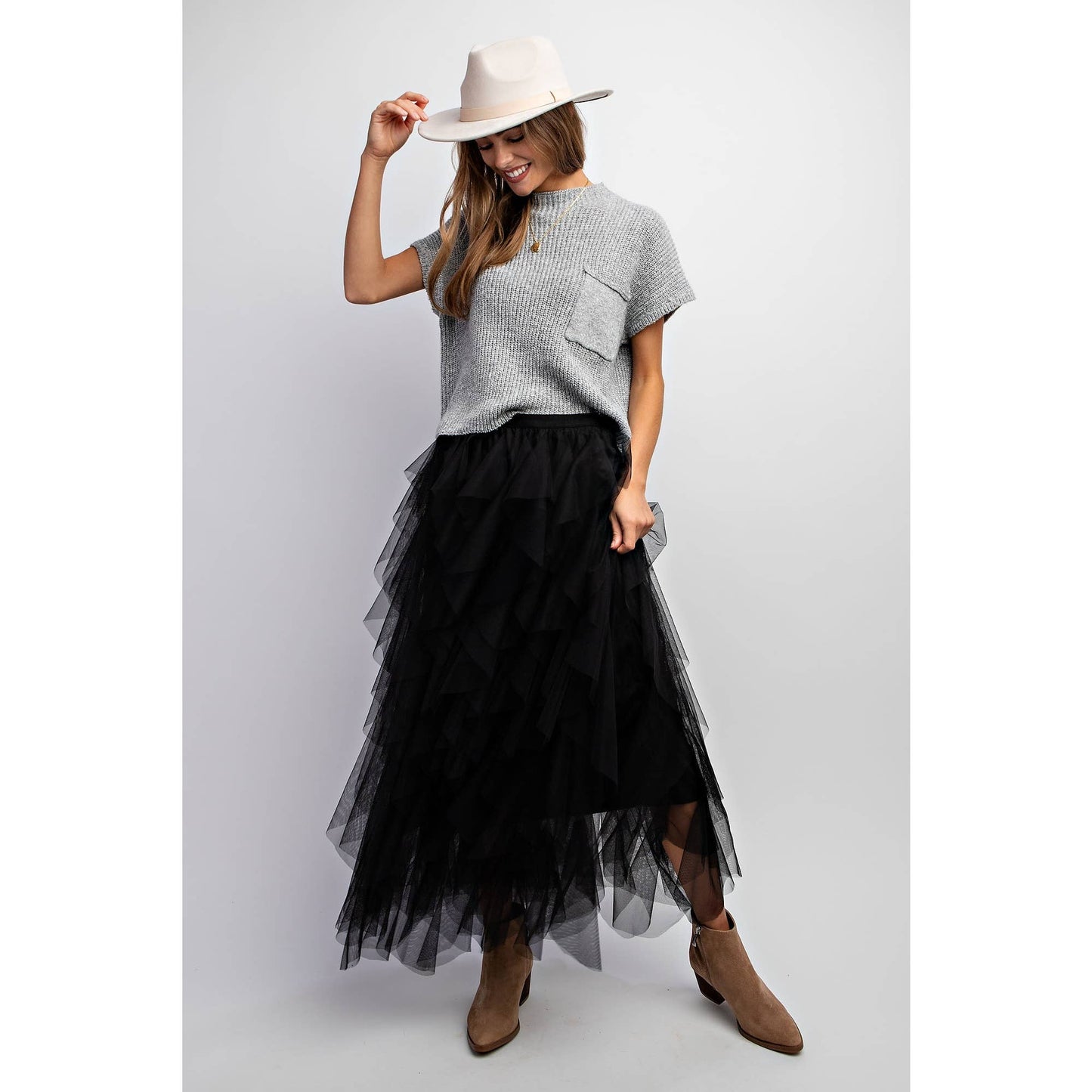 Wanderlust Tulle Maxi Skirt - black