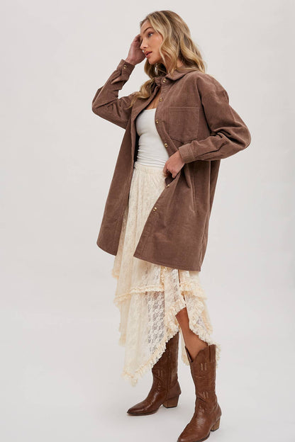 Lace Tiered Midi Skirt