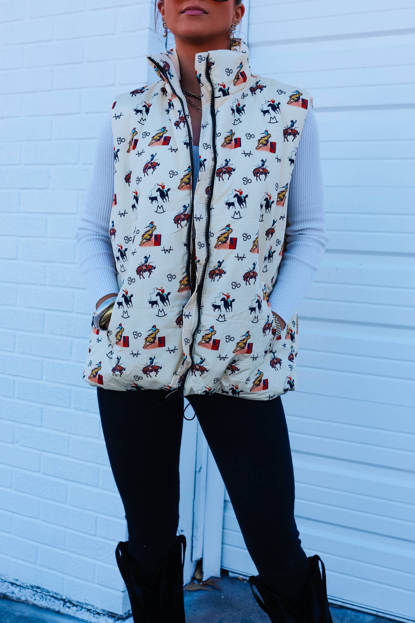 Vintage Cowboy Puffer Vest