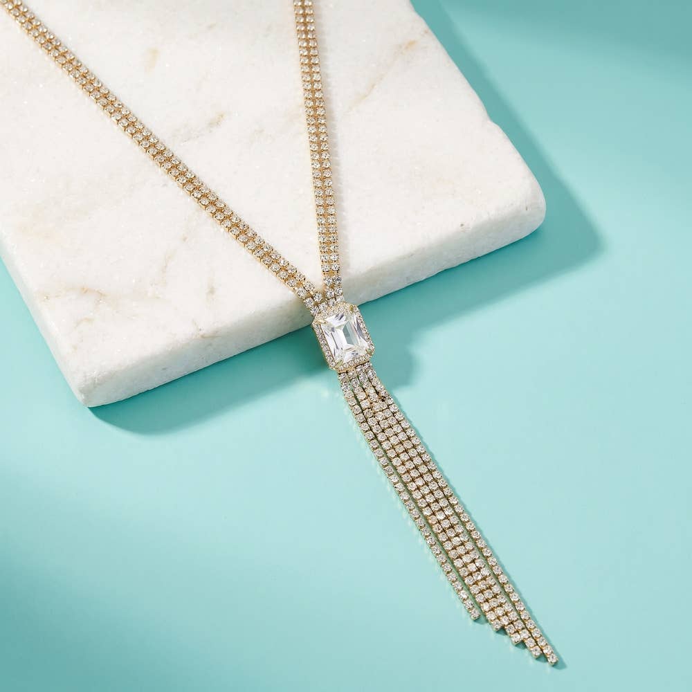 The Showgirl Sparkle Lariat Necklace