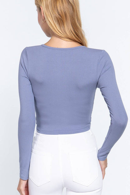 Skye Twist Ribbed Crop Top