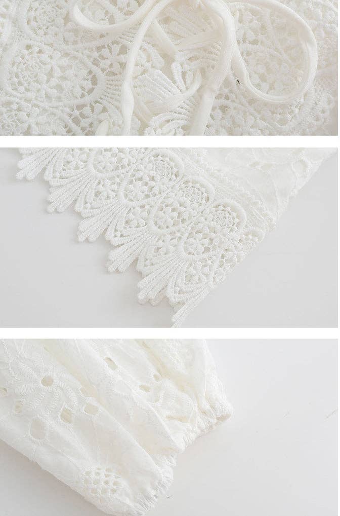 The Romantic Lace Long Sleeve Mini Dress