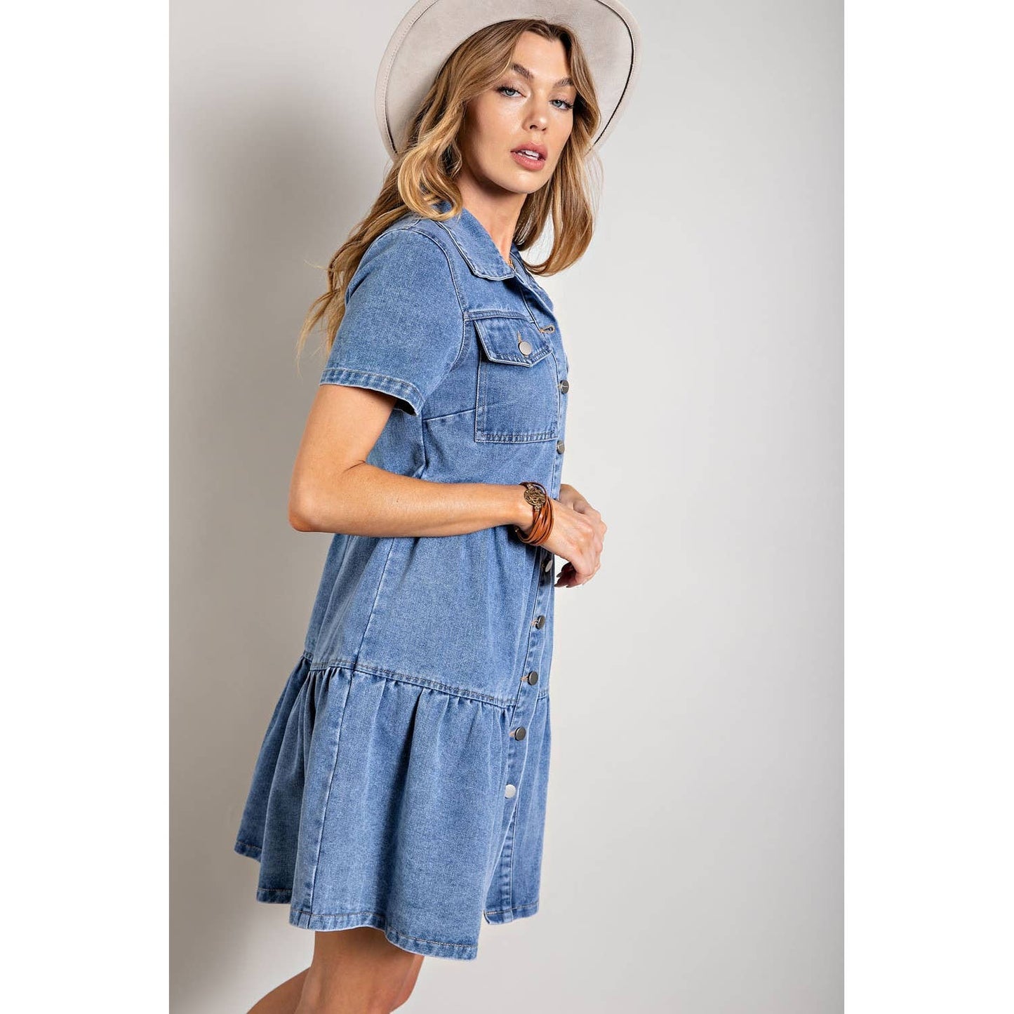 True Blue Denim Button Down Mini