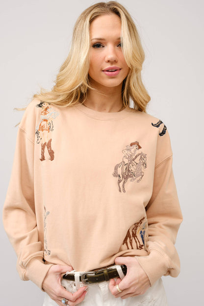 Rodeo Girls Western Embroidered Sweatshirt