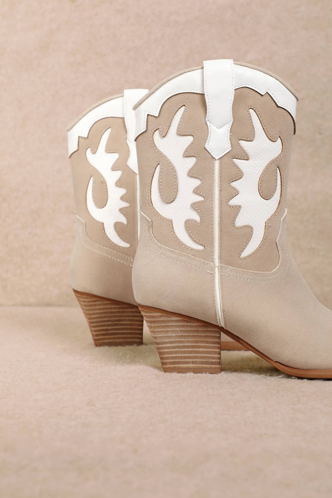 Python Cowboy Booties in Beige