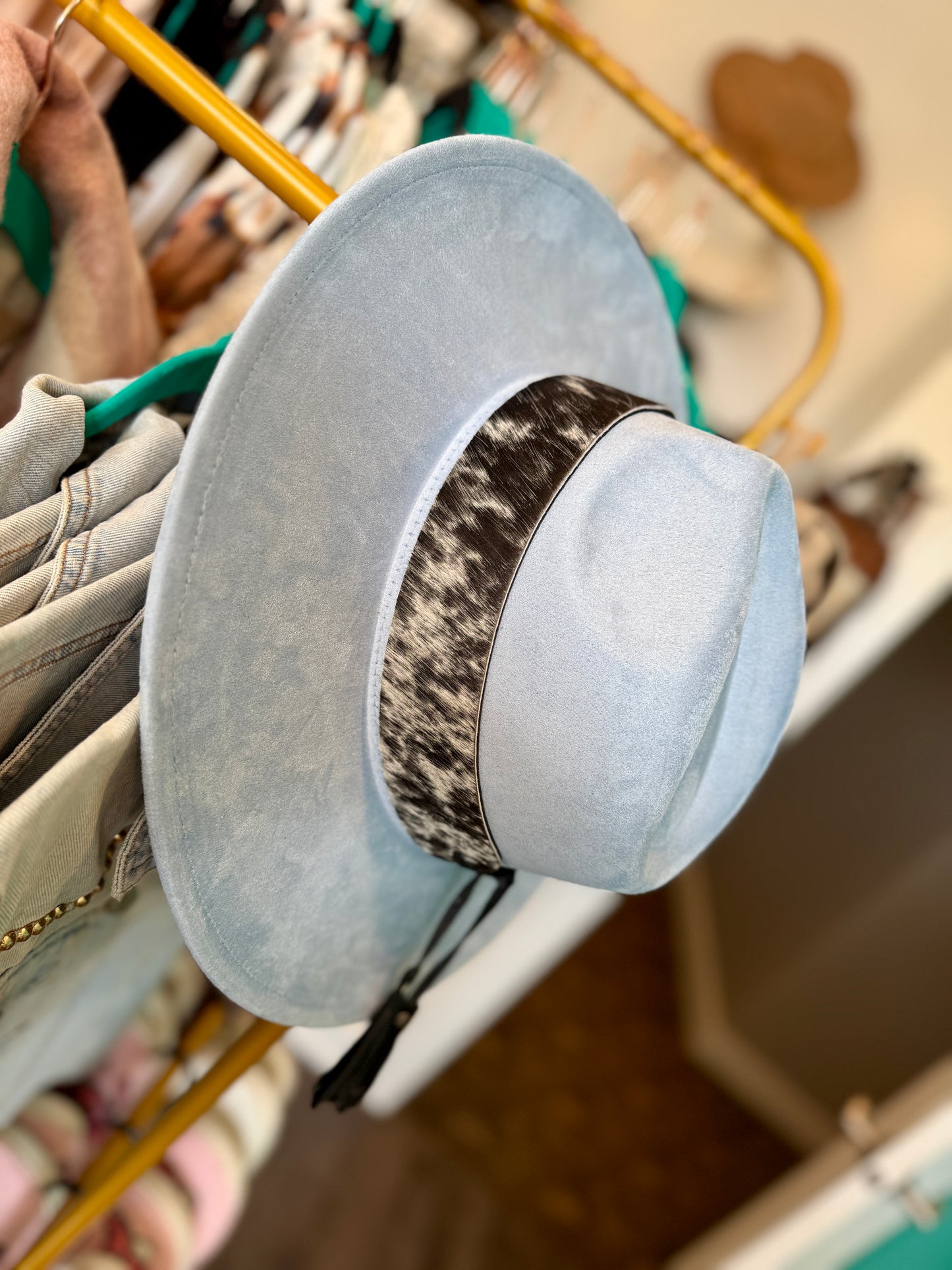 Genuine Cow Hide Hat Band with tassel