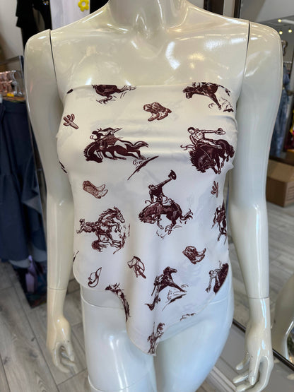 Western Cowboy Rodeo Print Scarf