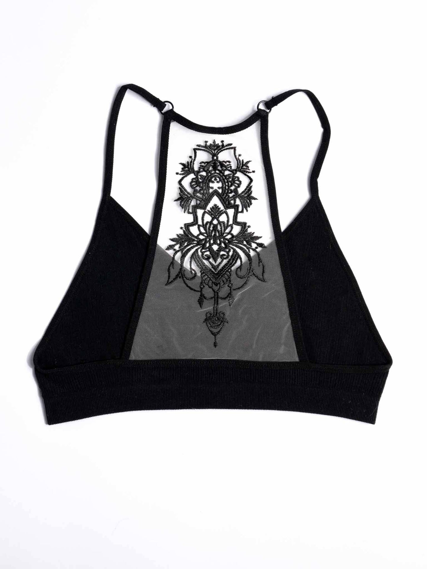 Three Bird Nest - Tattoo Bralette - Black