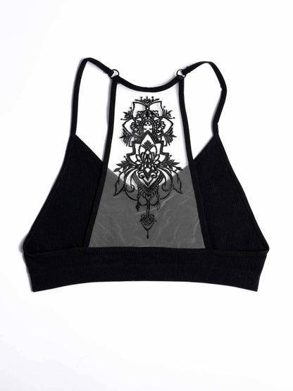 The Midnight Tattoo Mesh Racerback Bralette ✨