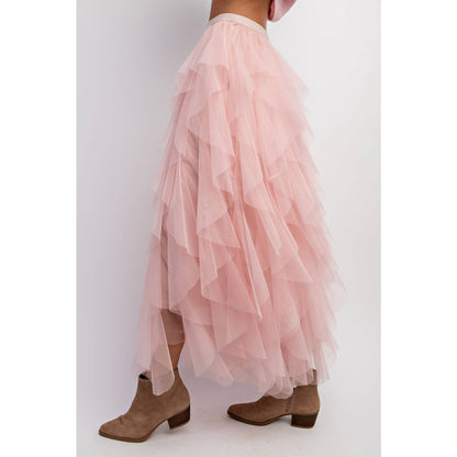 Wanderlust Tulle Maxi Skirt - pink