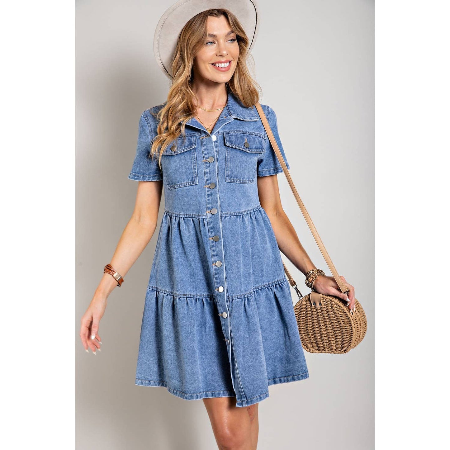 True Blue Denim Button Down Mini