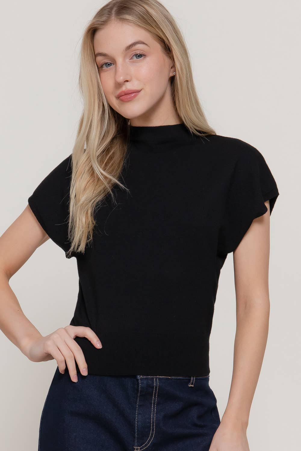 The Harper Mock Neck Sweater Top