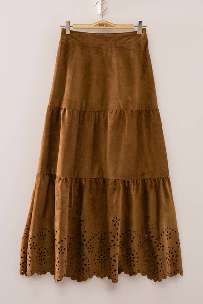 The Saddlewood Suede Skirt