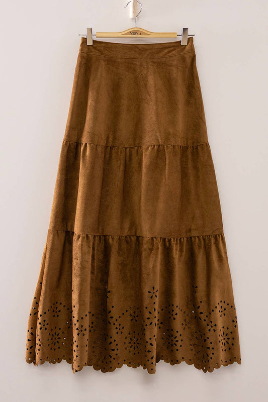 The Saddlewood Suede Skirt