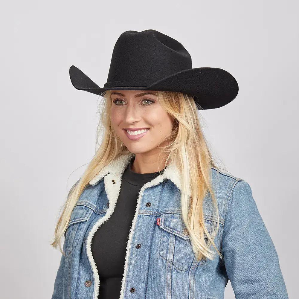 100% Wool Felt Western Cowboy Hat - Cattleman