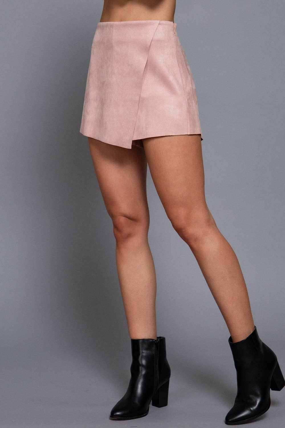 The Sierra Wrap Faux Suede Skort
