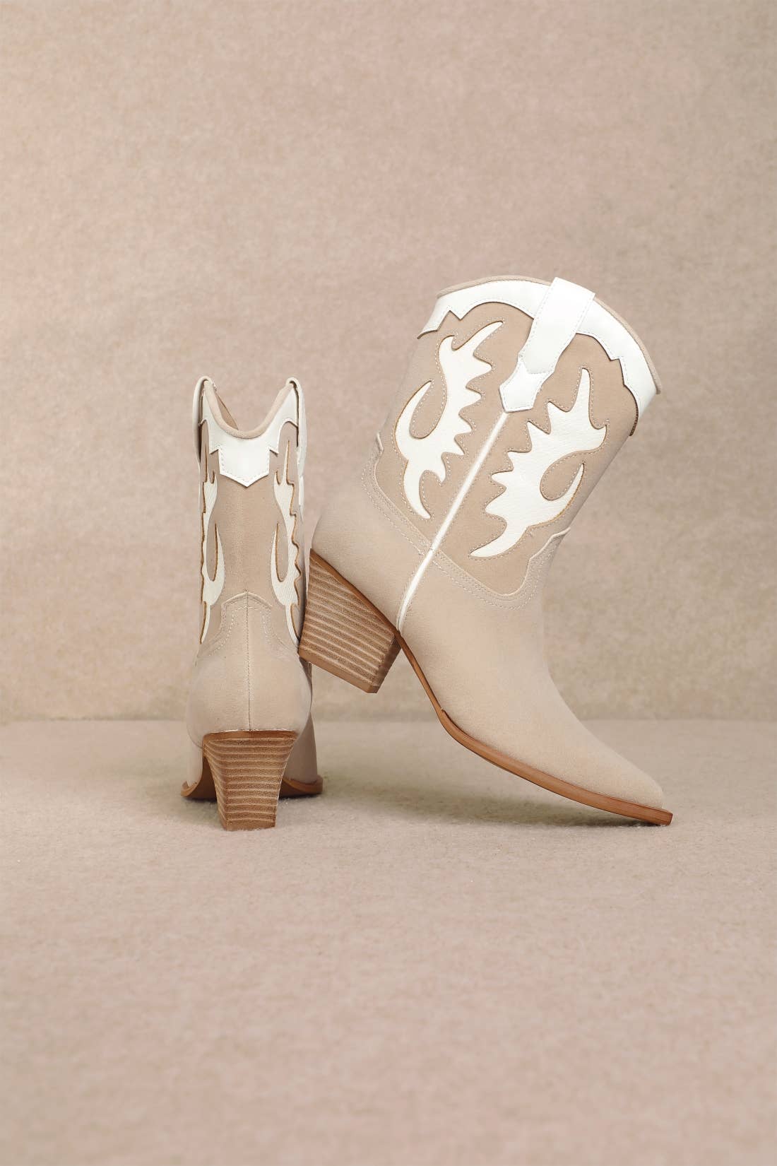 Python Cowboy Booties in Beige